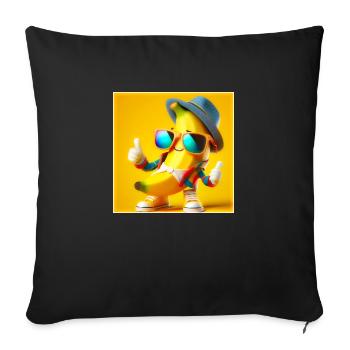 Banana - Sofa pillowcase 17,3'' x 17,3'' (45 x 45 cm) - black - Front