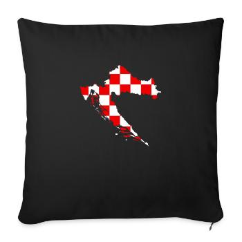 croatia hrvatska croatia hrv hr adria tourism sea - Sofa pillowcase 17,3'' x 17,3'' (45 x 45 cm) - black - Front