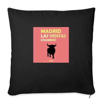 Madrid, Espagne - Housse de coussin décorative 45 x 45 cm - noir - Devant