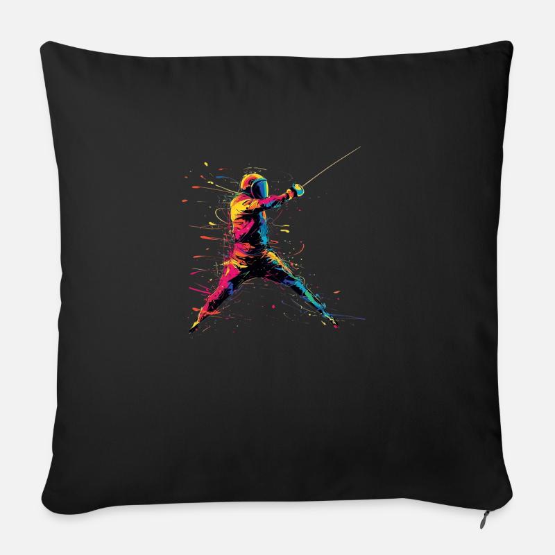 Fechten Fechter Geschenk - Sofakissenbezug 45 x 45 cm - Schwarz