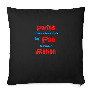parfois il vaut mieux avoir la paix - Housse de coussin décorative 45 x 45 cm - noir - Devant