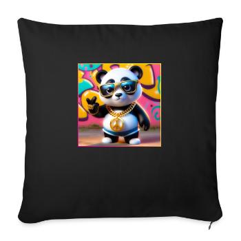 Cool Panda - Sofa pillowcase 17,3'' x 17,3'' (45 x 45 cm) - black - Front