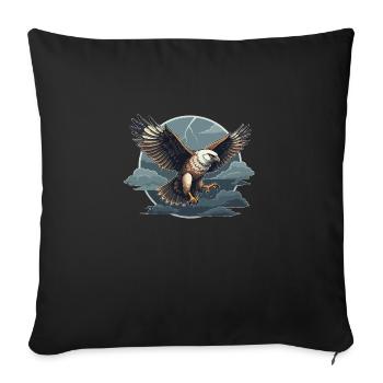 Autour des palombes et nuages d’orage - Housse de coussin décorative 45 x 45 cm - noir - Devant