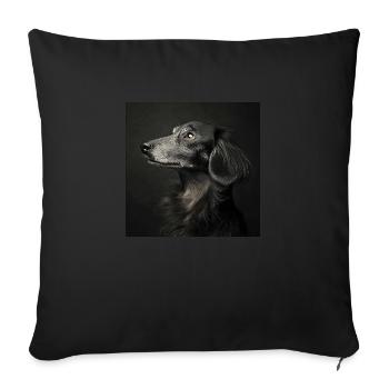 Black Animals - Old Dog - Sofa pillowcase 17,3'' x 17,3'' (45 x 45 cm) - black - Front