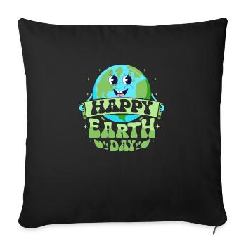 Happy Earth Day Planet Environmental - Sofa pillowcase 17,3'' x 17,3'' (45 x 45 cm) - black - Front