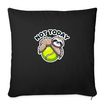 Tennisball mit Faultier - Sofakissenbezug 45 x 45 cm - Schwarz - Vorne