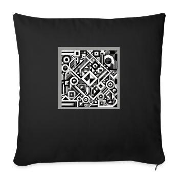 Black and white chaos - Sofa pillowcase 17,3'' x 17,3'' (45 x 45 cm) - black - Front
