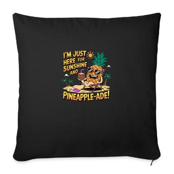 Je suis juste ici pour le soleil et l’ananas-ade - Housse de coussin décorative 45 x 45 cm - noir - Devant