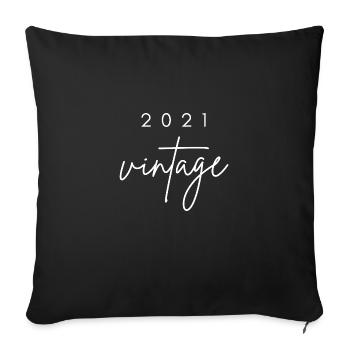 Anniversaire 2021 vintage - Housse de coussin décorative 45 x 45 cm - noir - Devant