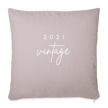 Anniversaire 2021 vintage - Housse de coussin décorative 45 x 45 cm - taupe clair - Devant