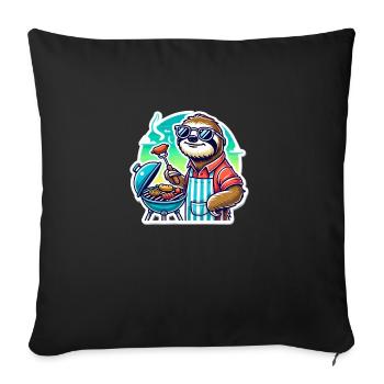Geschenk für männer die grillen - Sofakissenbezug 45 x 45 cm - Schwarz - Vorne