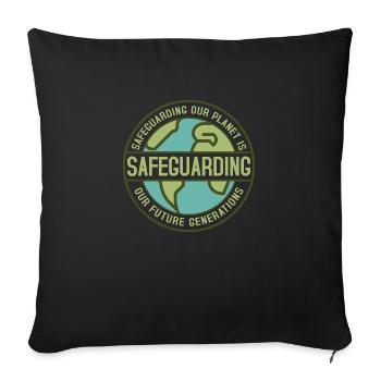 Protéger notre planète Journée de la Terre P - Housse de coussin décorative 45 x 45 cm - noir - Devant