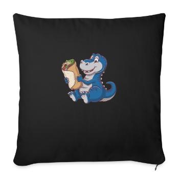 Dino Burrito - Funny Dinosaur Burrito Lover - Sofa pillowcase 17,3'' x 17,3'' (45 x 45 cm) - black - Front