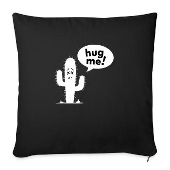 Hug Me! - Funny Cactus - Sofa pillowcase 17,3'' x 17,3'' (45 x 45 cm) - black - Front