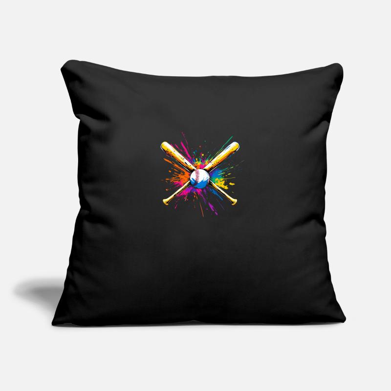 Batte de baseball multicolore Housse de coussin décorative 45 x 45 cm