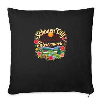 Steiermark 1 - Sofakissenbezug 45 x 45 cm - Schwarz - Vorne