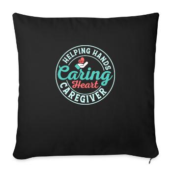 Helping Hands Caring Heart Caregiver Caregiving Ca - Sofa pillowcase 17,3'' x 17,3'' (45 x 45 cm) - black - Front