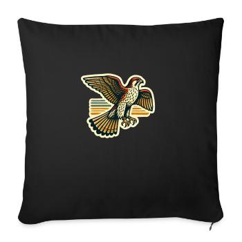 Falke Falknerei Greifvogel Beizjagd Falkner - Sofakissenbezug 45 x 45 cm - Schwarz - Vorne