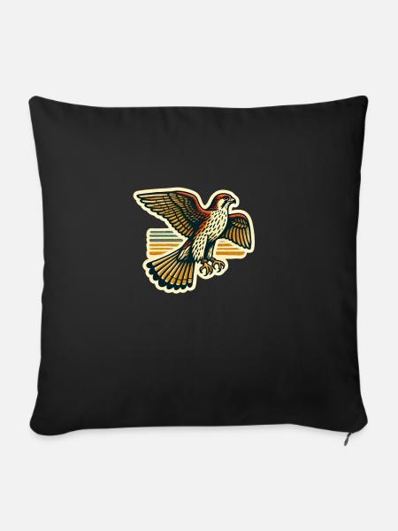 Falcon Falconry Bird of Prey Falconry Falconer - Sofa pillowcase 17,3'' x 17,3'' (45 x 45 cm) - black