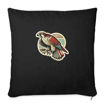 Falke Falknerei Greifvogel Beizjagd Falkner - Sofakissenbezug 45 x 45 cm - Schwarz - Vorne
