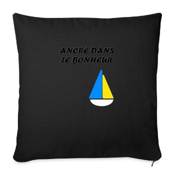 ancré dans le bonheur - Housse de coussin décorative 45 x 45 cm - noir - Devant