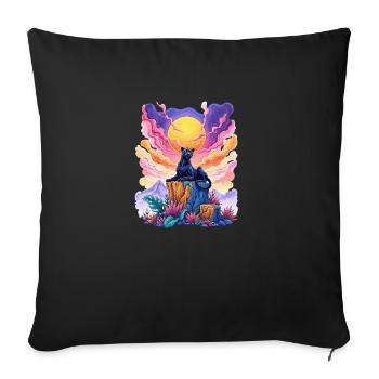 Panther au sommet - Housse de coussin décorative 45 x 45 cm - noir - Devant