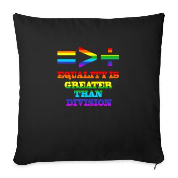 L’égalité est plus grande que la division de la Gay Pride LGBTQ+ - Housse de coussin décorative 45 x 45 cm - noir - Devant