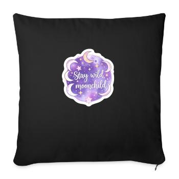 Mystique Moonchild Céleste Boho Astrologie - Housse de coussin décorative 45 x 45 cm - noir - Devant