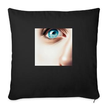 Face - Sofa pillowcase 17,3'' x 17,3'' (45 x 45 cm) - black - Front