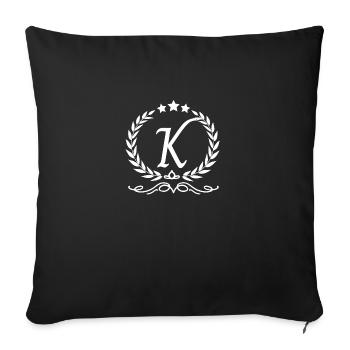 Buchstabe k Krone - Sofakissenbezug 45 x 45 cm - Schwarz - Vorne