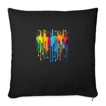 Regenbogen - Sofakissenbezug 45 x 45 cm - Schwarz - Vorne