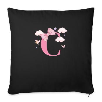 Letter c pink clouds - Sofa pillowcase 17,3'' x 17,3'' (45 x 45 cm) - black - Front