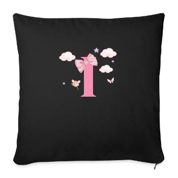 Letter i pink clouds - Sofa pillowcase 17,3'' x 17,3'' (45 x 45 cm) - black - Front