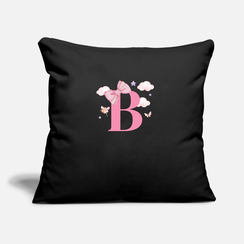 Letter b pink clouds Sofa pillowcase 17,3'' x 17,3'' (45 x 45 cm)