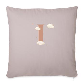 Buchstabe i bewölkt Sterne - Sofakissenbezug 45 x 45 cm - helles Taupe - Vorne
