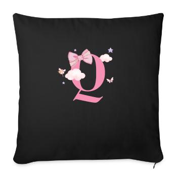 Letter Q Pink Clouds - Sofa pillowcase 17,3'' x 17,3'' (45 x 45 cm) - black - Front