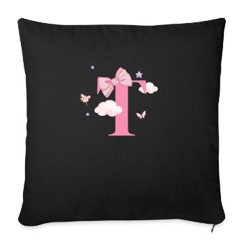 Letter t Pink Clouds - Sofa pillowcase 17,3'' x 17,3'' (45 x 45 cm) - black - Front