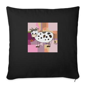 Cow - Sofa pillowcase 17,3'' x 17,3'' (45 x 45 cm) - black - Front