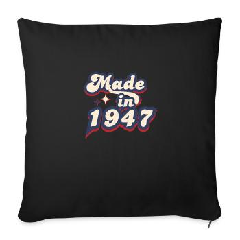 Made in 1947 Retro - Sofa pillowcase 17,3'' x 17,3'' (45 x 45 cm) - black - Front
