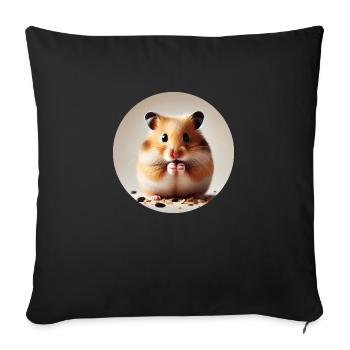 Hamster doré - Housse de coussin décorative 45 x 45 cm - noir - Devant