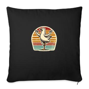 Eine Möwe macht Yoga - Sofakissenbezug 45 x 45 cm - Schwarz - Vorne