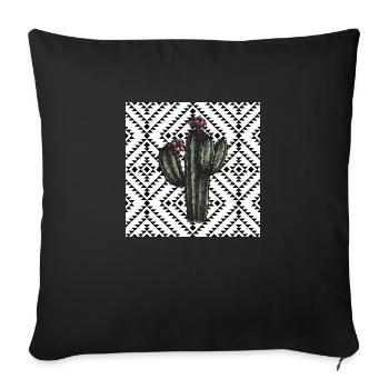 Cactus Geometric Pattern Design - Sofa pillowcase 17,3'' x 17,3'' (45 x 45 cm) - black - Front