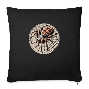 Cross spider - Sofa pillowcase 17,3'' x 17,3'' (45 x 45 cm) - black - Front