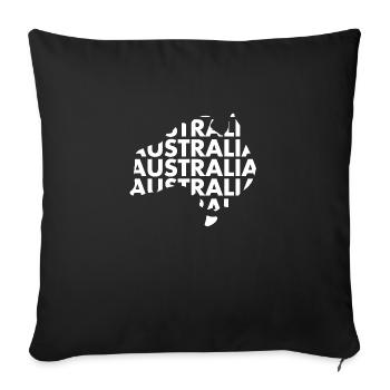 Australia Lettering in Map - Australien Landkarte - Sofa pillowcase 17,3'' x 17,3'' (45 x 45 cm) - black - Front