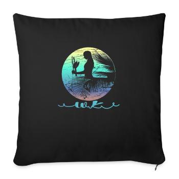 WK Surf femme de rêve - Housse de coussin décorative 45 x 45 cm - noir - Devant
