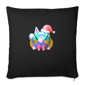 Miaou Noël ! - Housse de coussin décorative 45 x 45 cm - noir - Devant