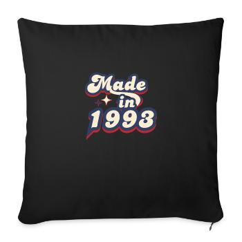 Made in 1993 retro - Housse de coussin décorative 45 x 45 cm - noir - Devant