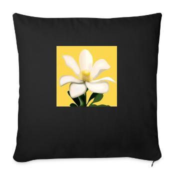 An Impressive White Flower - Sofa pillowcase 17,3'' x 17,3'' (45 x 45 cm) - black - Front