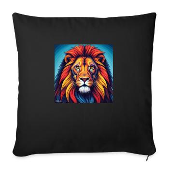 Lion Gemini - Sofa pillowcase 17,3'' x 17,3'' (45 x 45 cm) - black - Front