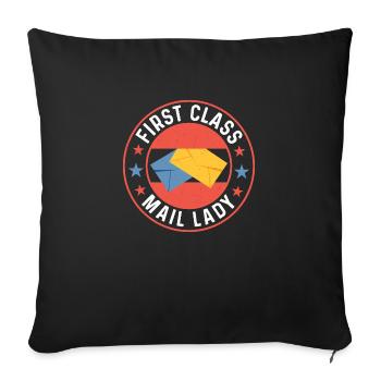First Class Mail Lady Mail Postal Worker - Sofa pillowcase 17,3'' x 17,3'' (45 x 45 cm) - black - Front